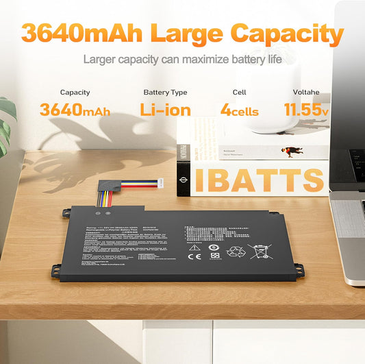 Genuine B31N1912 C31N1912 Laptop Battery for ASUS VivoBook E410 E410MA E410M L410MA E410KA F414MA E510 E510M E510MA E510KA R522MA F414MA-EK1890WS L510MA-WB04,11.55V 42Wh