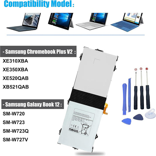 EB-BW720ABE Battery for Samsung Chromebook Plus V2 XE310XBA/XE350XBA/XE520QAB Series | BA43-00390A Replacement