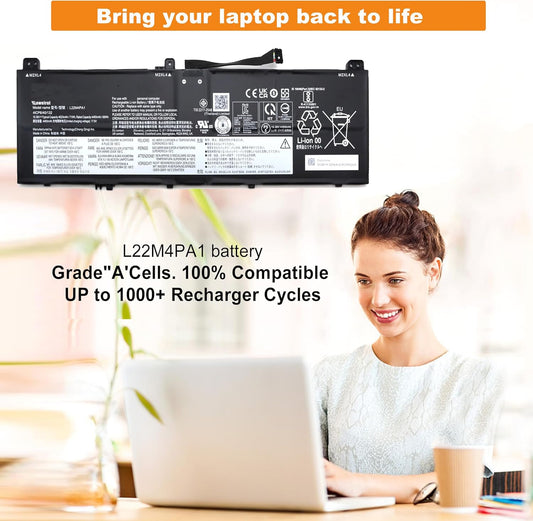 L22M4PA1 Laptop Battery Replacement for Lenovo Yoga 7 14ARP8 14IML9 14IRL8 16IRL8 16ARP8 Series L22D4PA1 SB11N46027 5B11N45944 5B11K38963 L22C4PA1