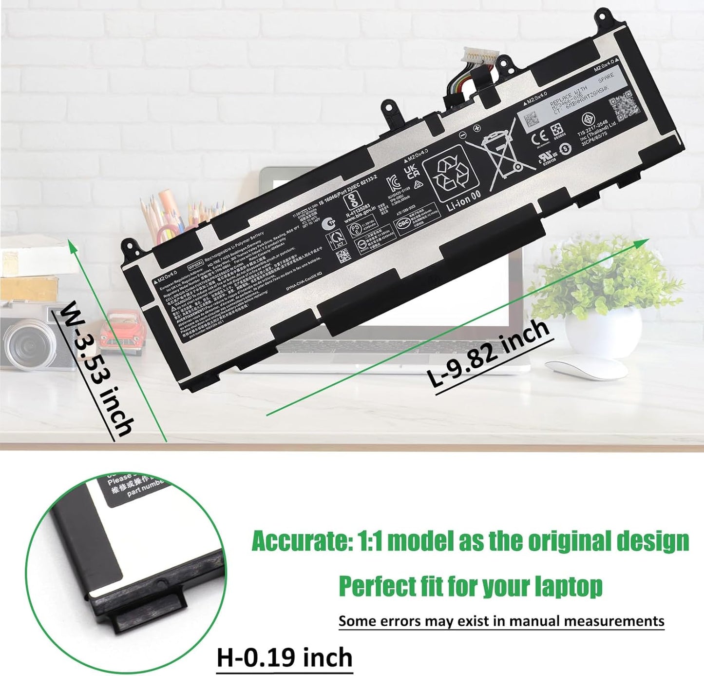 WP03XL Laptop Battery Replacement for HP EliteBook 830 835 840 845 860 865 G9 835 840 845 860 865 G10 EliteBook x360 1040 G9 G10 Series M73466-005 M64305-421 HSTNN-LB8W HSTNN-OB2J L78555-005