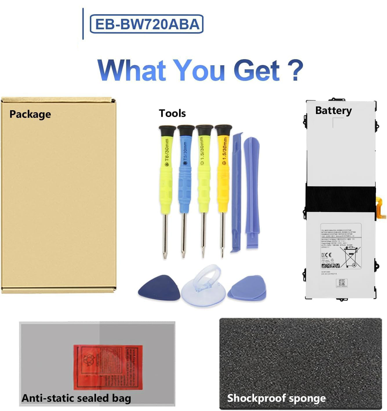 EB-BW720ABA Battery for Samsung Chromebook Plus V2, Chromebook 4/4+, & Galaxy Book 12