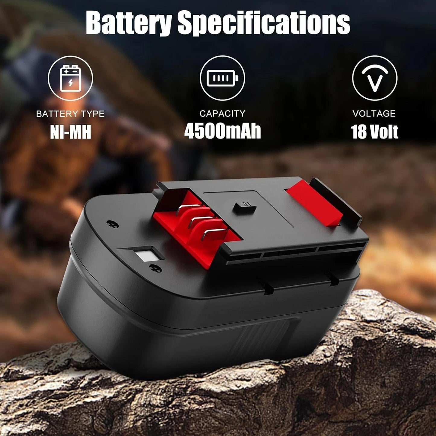 2-Pack Replacement Batteries for Black & Decker HPB18 HPB18-OPE 244760-00 Cordless Power Tools