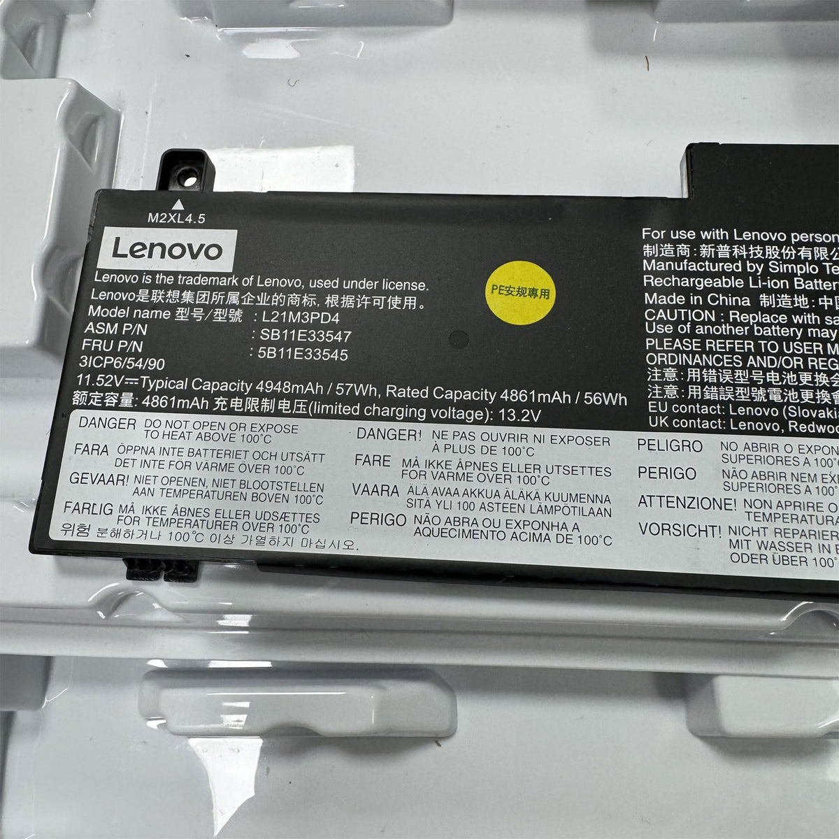 New Original L21M3PD4 L21C3PD4 Battery for Lenovo ThinkPad T14 Gen 2 neo 14