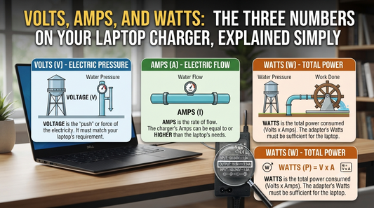 Volts, Amps, and Watts: The Three Numbers on Your Laptop Charger, Explained Simply