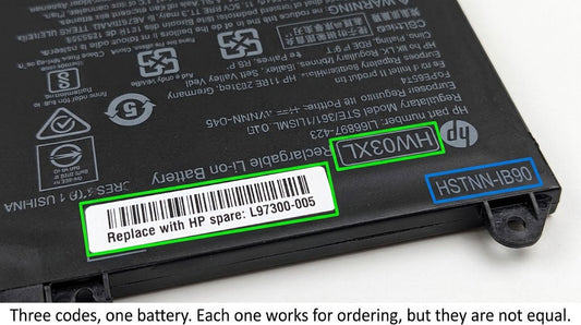 The 3 Codes on an HP Battery Label: What Each One Does (and the One to Type When You Order)