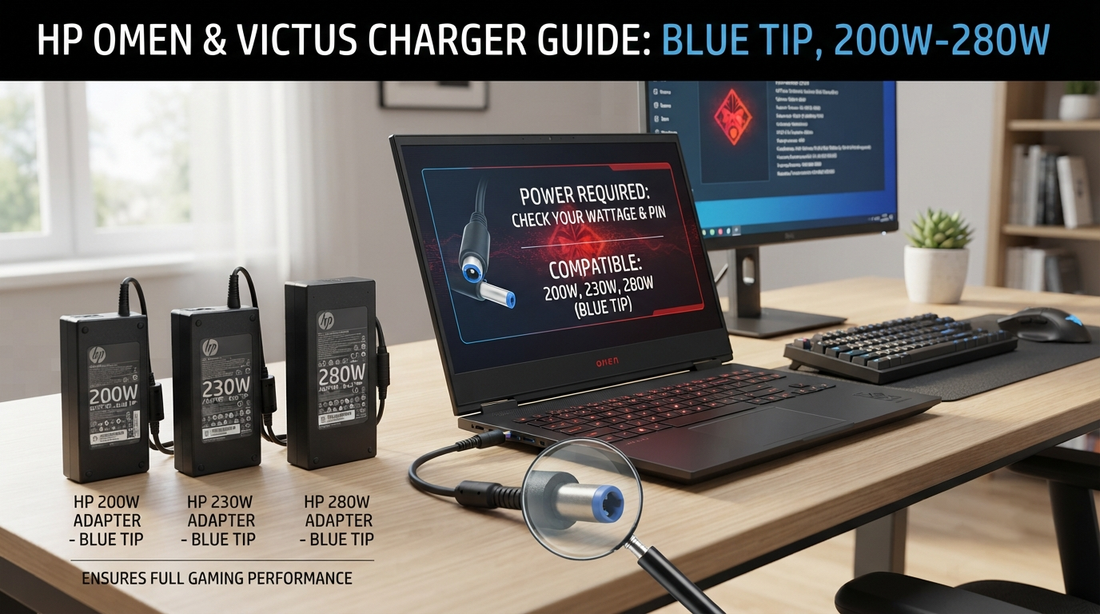 HP OMEN & Victus Charger Guide: Blue Tip, 200W-280W