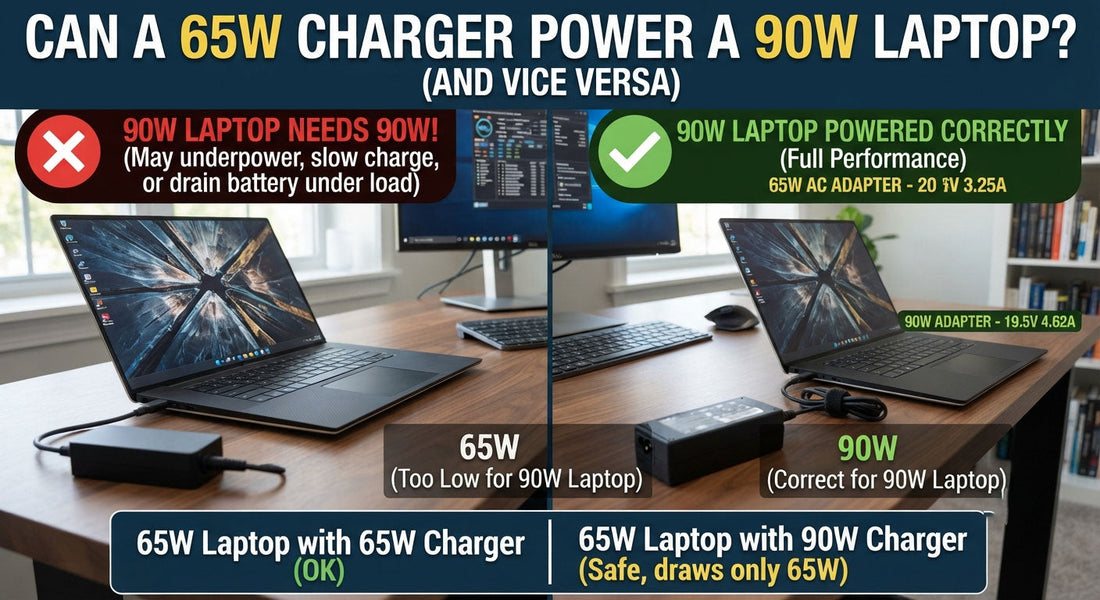 Can a 65W Charger Power a 90W Laptop? (And Vice Versa)
