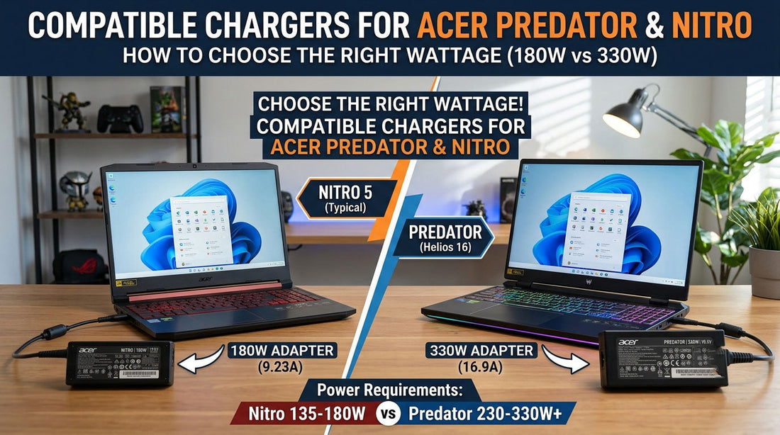 Compatible Chargers for Acer Predator & Nitro: How to Choose the Right Wattage (180W vs 330W)