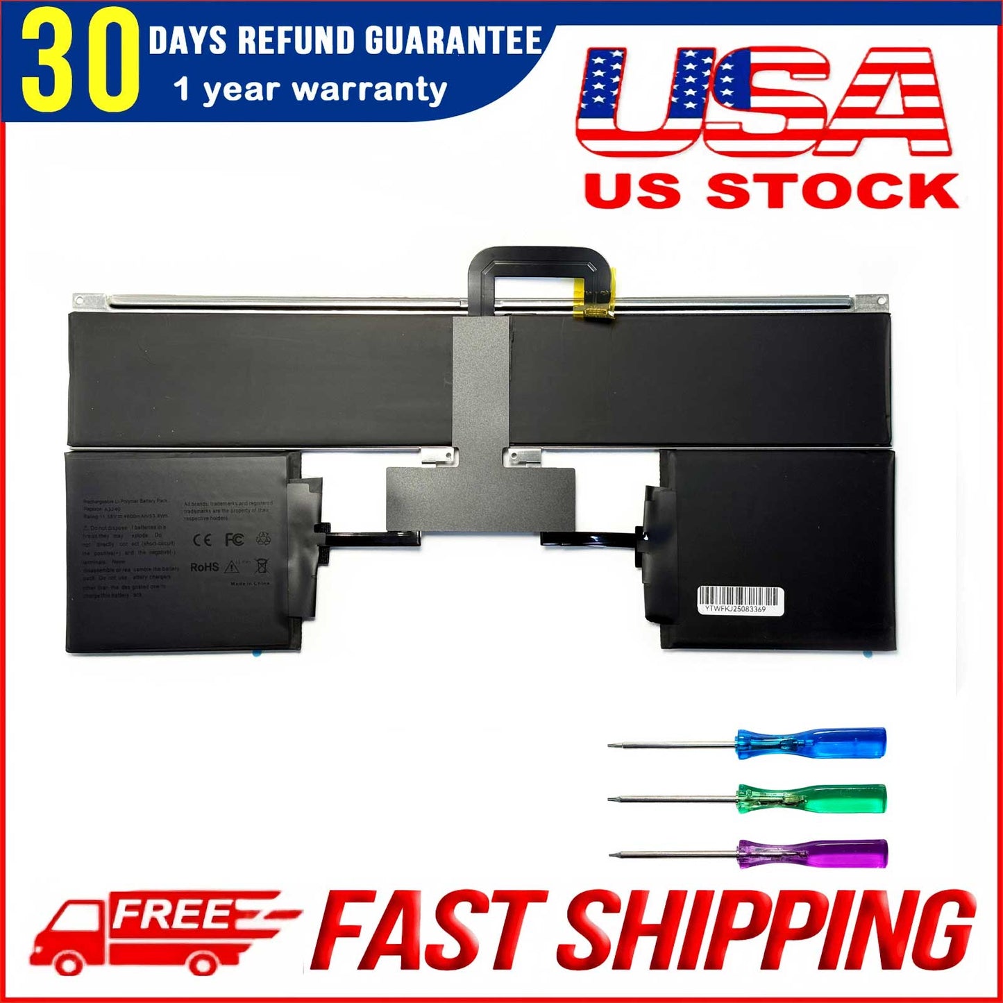 A3240 53.8Wh Battery for Apple MacBook Air 13" M4 2025 Model A2980 Replacement