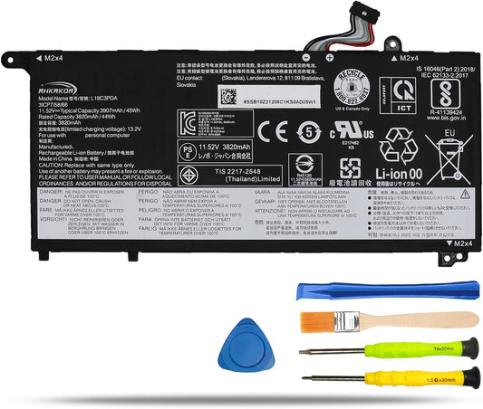 L19M3PDA L19C3PDA Laptop Battery Replacement for Lenovo ThinkBook 14 G2 ITL are 14 G3 ACL ITL 14 G4 ABA IAP 15 G2 ITL are 15 G3 ACL ITL 15 G4 ABA IAP Series L19L3PDA L19D3PDA 11.52V 45Wh