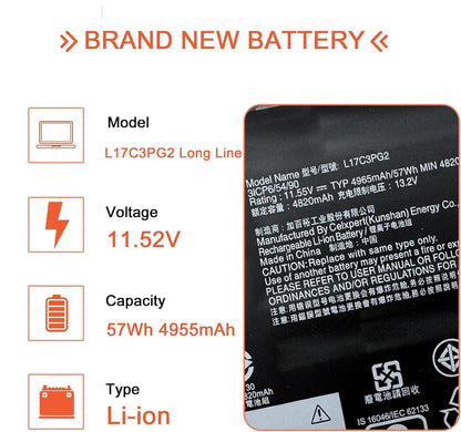 Genuine L17M3PG2 Laptop Battery for Lenovo Legion Y7000-2019, Y530, Y545, Y540, and Y7000P Series