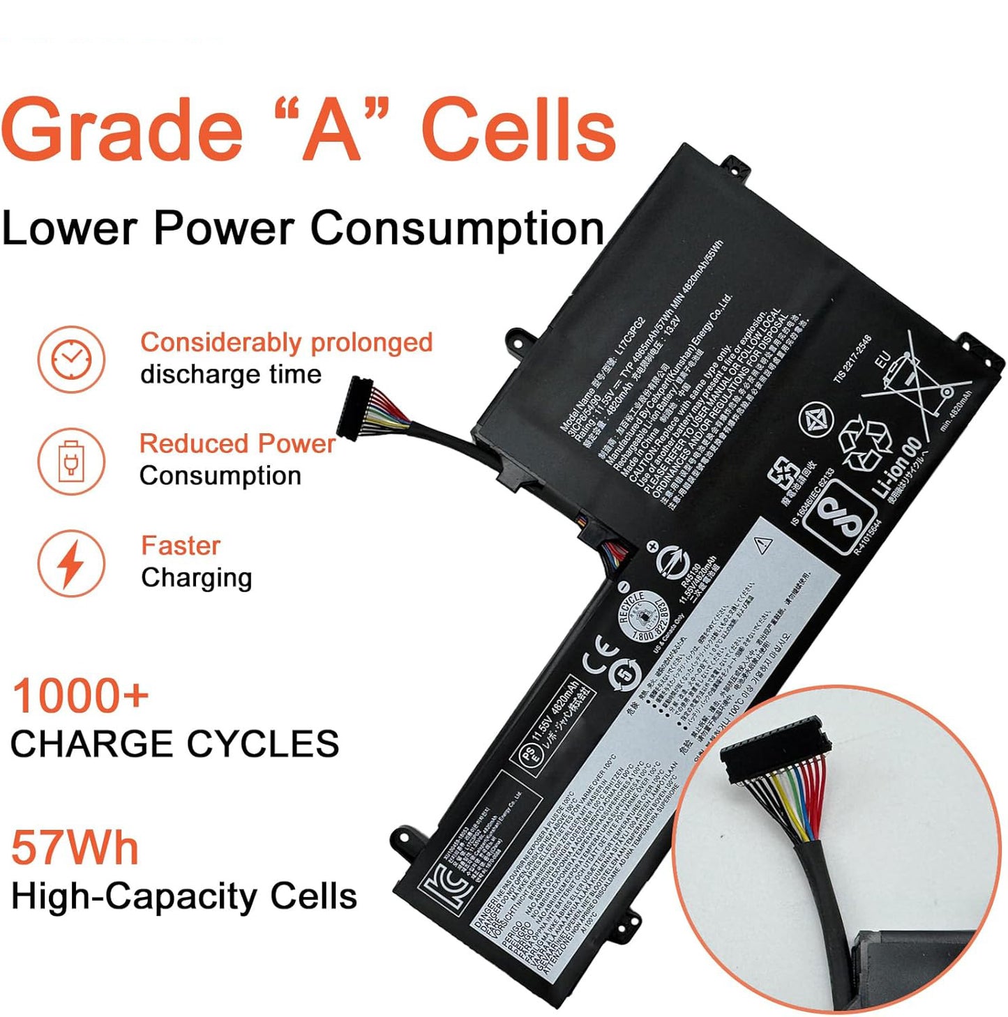 Genuine L17M3PG2 Laptop Battery for Lenovo Legion Y7000-2019, Y530, Y545, Y540, and Y7000P Series