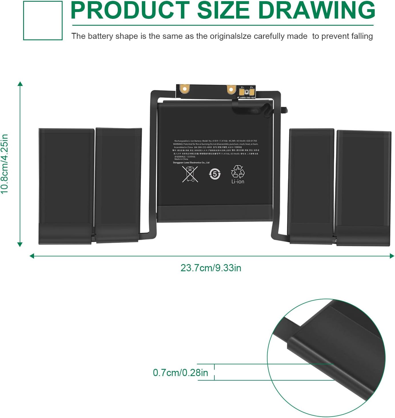 New Genuine A1819 OEM Battery for Apple MacBook Pro 13" A1706 Late 2016 Mid 2017