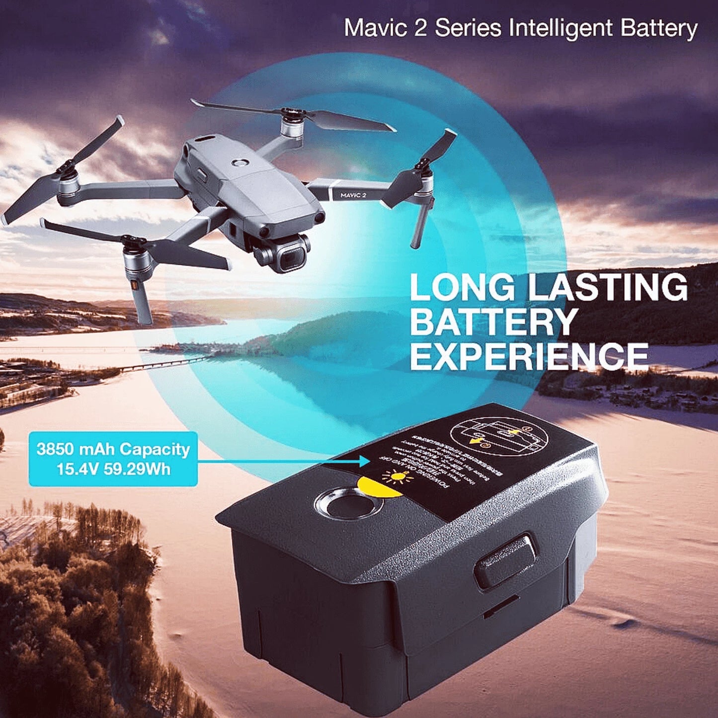 Genuine Intelligent Replacement Battery for DJI Mavic 2 Series - 15.4V 3850mAh