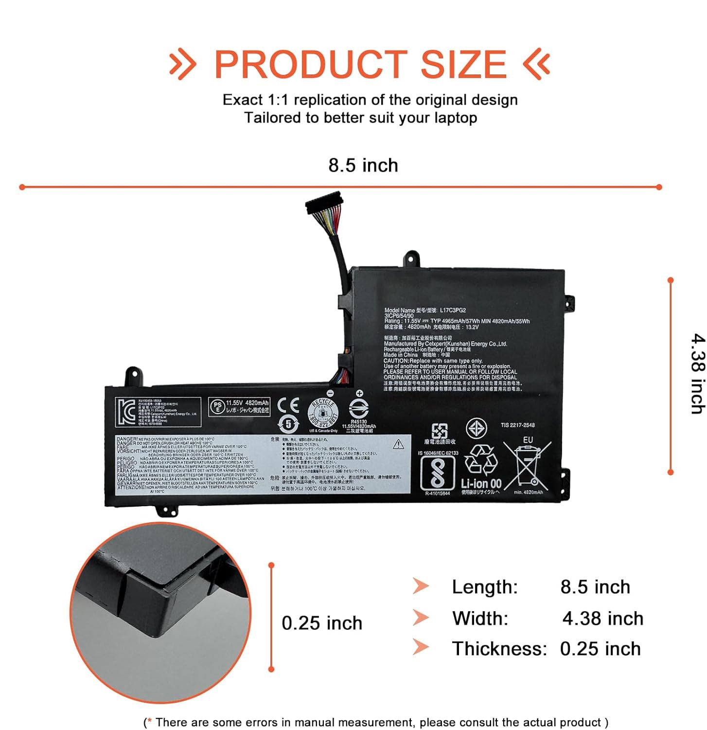 Genuine L17M3PG2 Laptop Battery for Lenovo Legion Y7000-2019, Y530, Y545, Y540, and Y7000P Series
