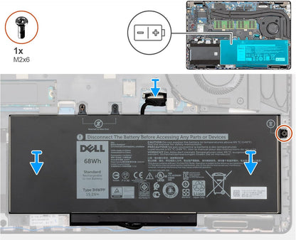 DELL 3HWPP 15.2V 68Wh 4-Cell Notebook Rechargeable Battery For DELL Latitude 5401,5410,5411,5501,5510,5511,Precision 3541,3550 ,3551, Inspiron 7500 2-in-1 Black ,7506 2-in-1 Black ,7706 2-in-1 Laptop