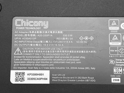 A20-330P1A 330W OEM Charger for Acer Predator Helios 300 500 PH317-55 PH315-54