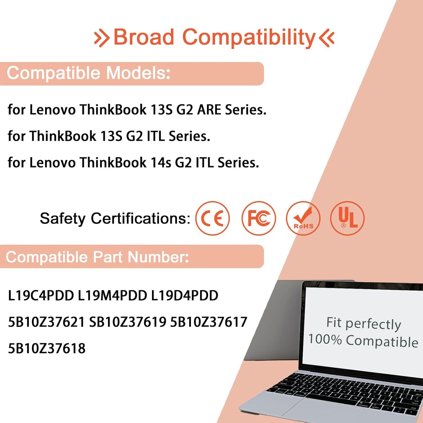 Genuine L19C4PDD Laptop Battery for Lenovo ThinkBook 13S G2 ITL & 14S G2 ITL Series