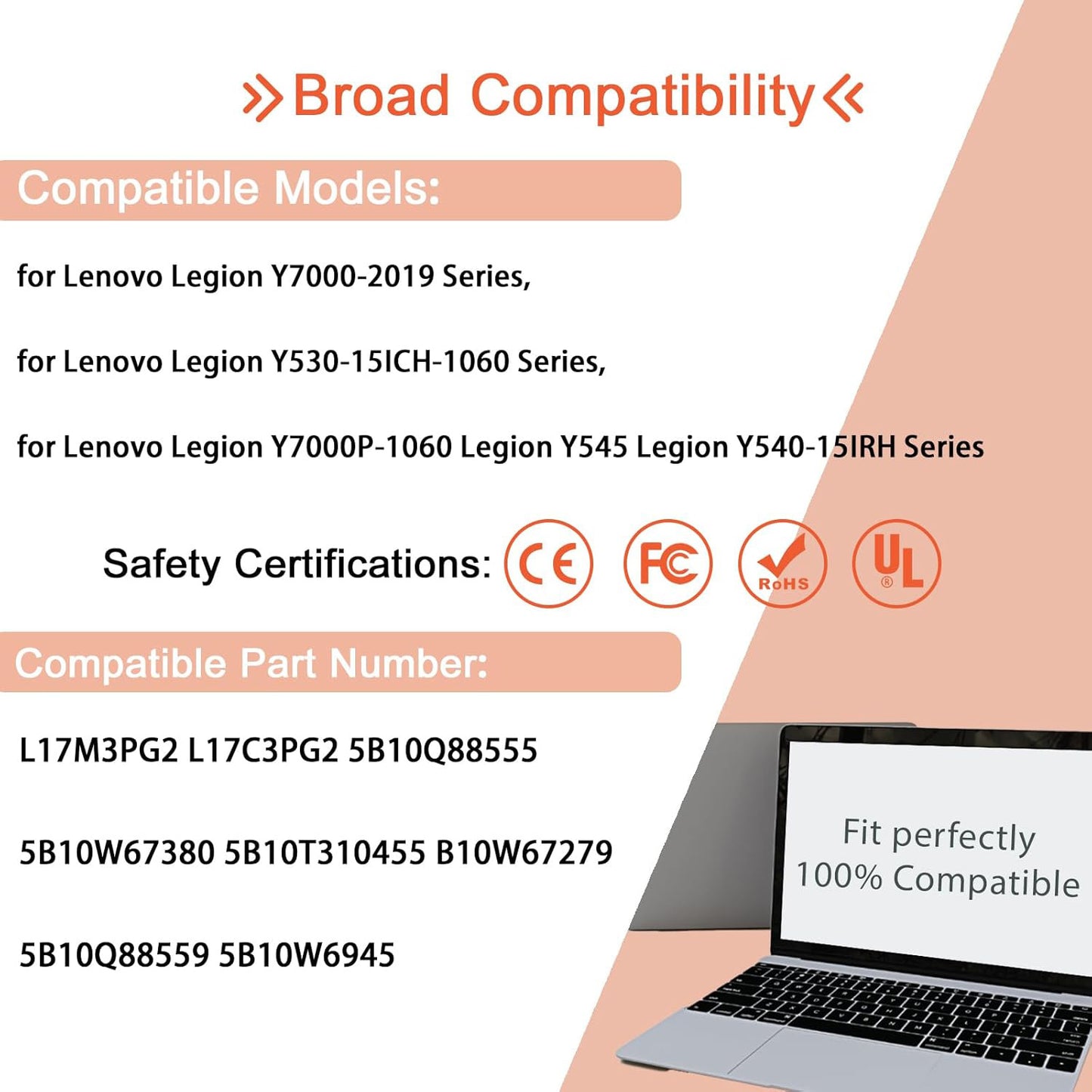 Genuine L17M3PG2 Laptop Battery for Lenovo Legion Y7000-2019, Y530, Y545, Y540, and Y7000P Series
