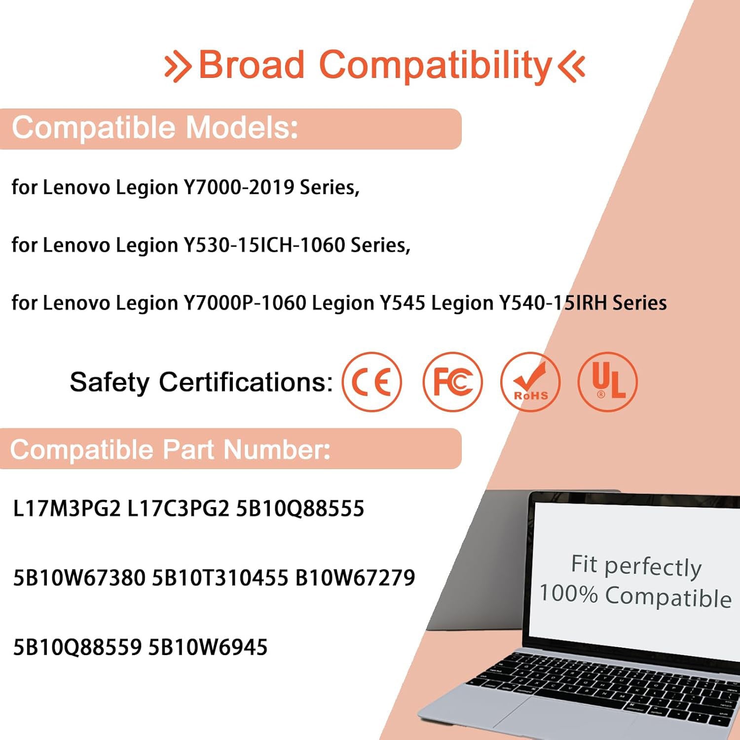 Genuine L17M3PG2 Laptop Battery for Lenovo Legion Y7000-2019, Y530, Y545, Y540, and Y7000P Series