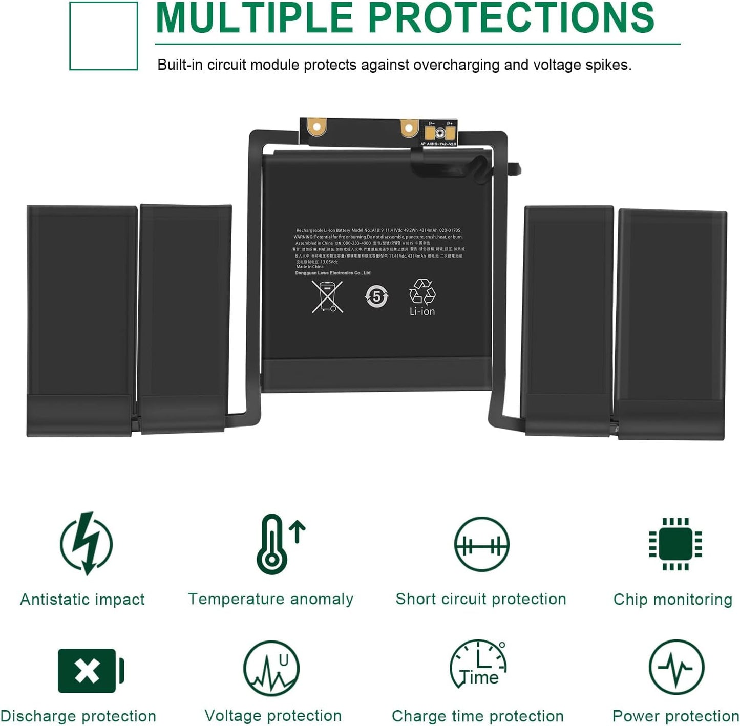 New Genuine A1819 OEM Battery for Apple MacBook Pro 13" A1706 Late 2016 Mid 2017