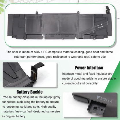 XG4K6 Laptop Battery Replacement for Dell XPS 17 9700 9710 9720 9730 Precision 5750 5760 5770 Series P92F P92F001 P92F002 P92F003 01RR3 F8CPG OF8CPG 5XJ6R KVPMY 0YY3V KRDHV 11.4V 97Wh 8071mAh
