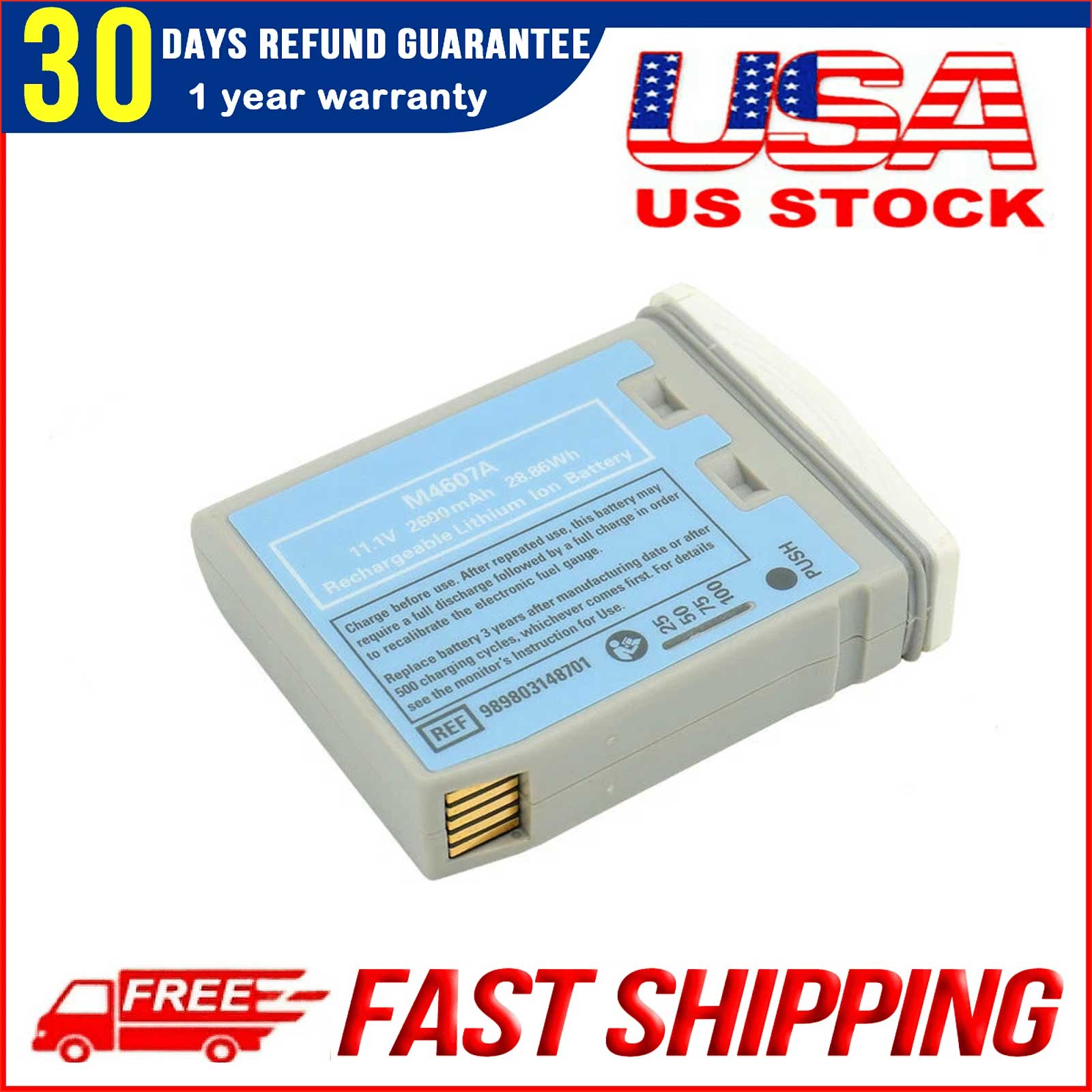 M4607A 989803148701 Battery for Philips IntelliVue MP2 X2 Patient Monitor Replacement