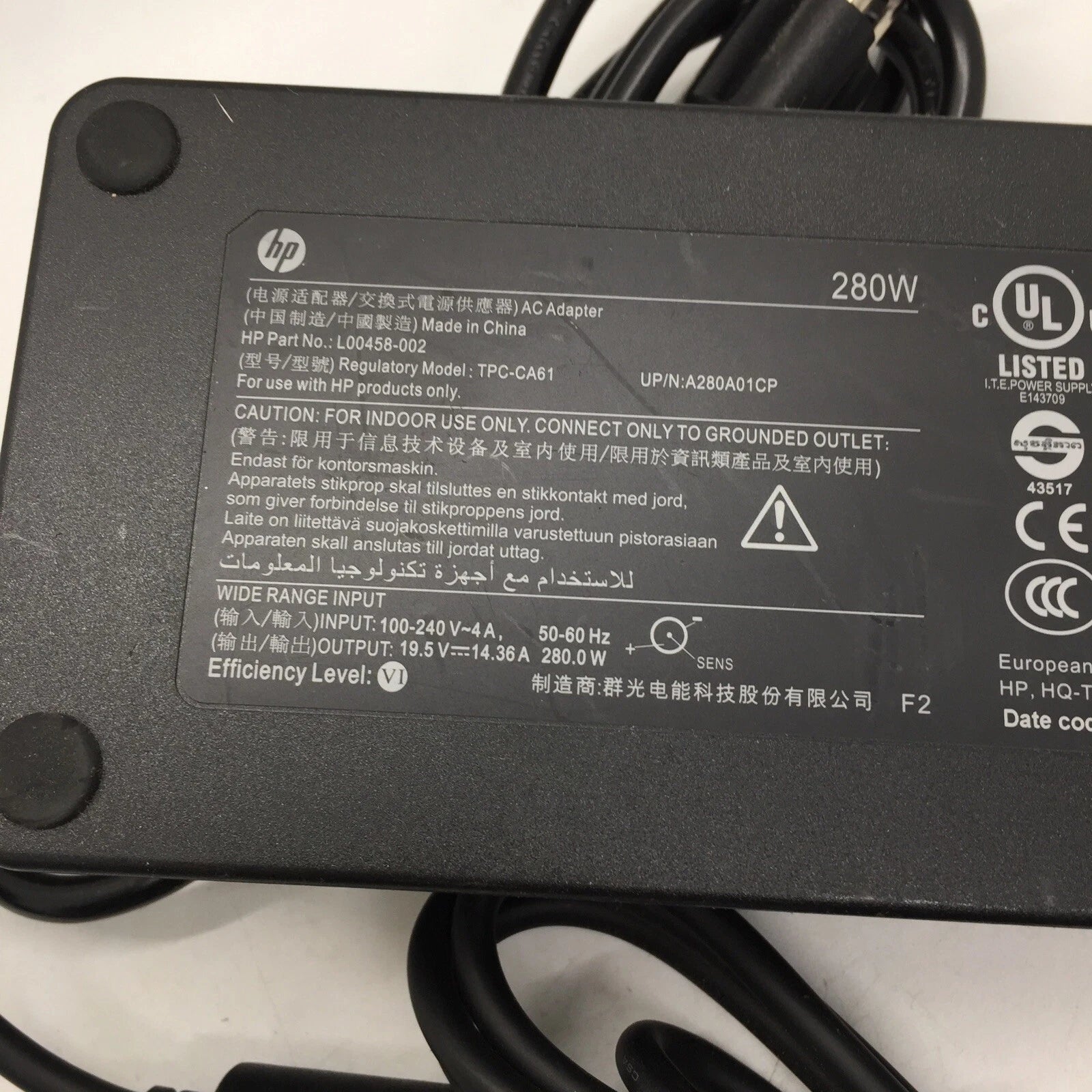 New Genuine 280W TPC-CA61 AC Adapter for HP Engage One Pro All-in-One System
