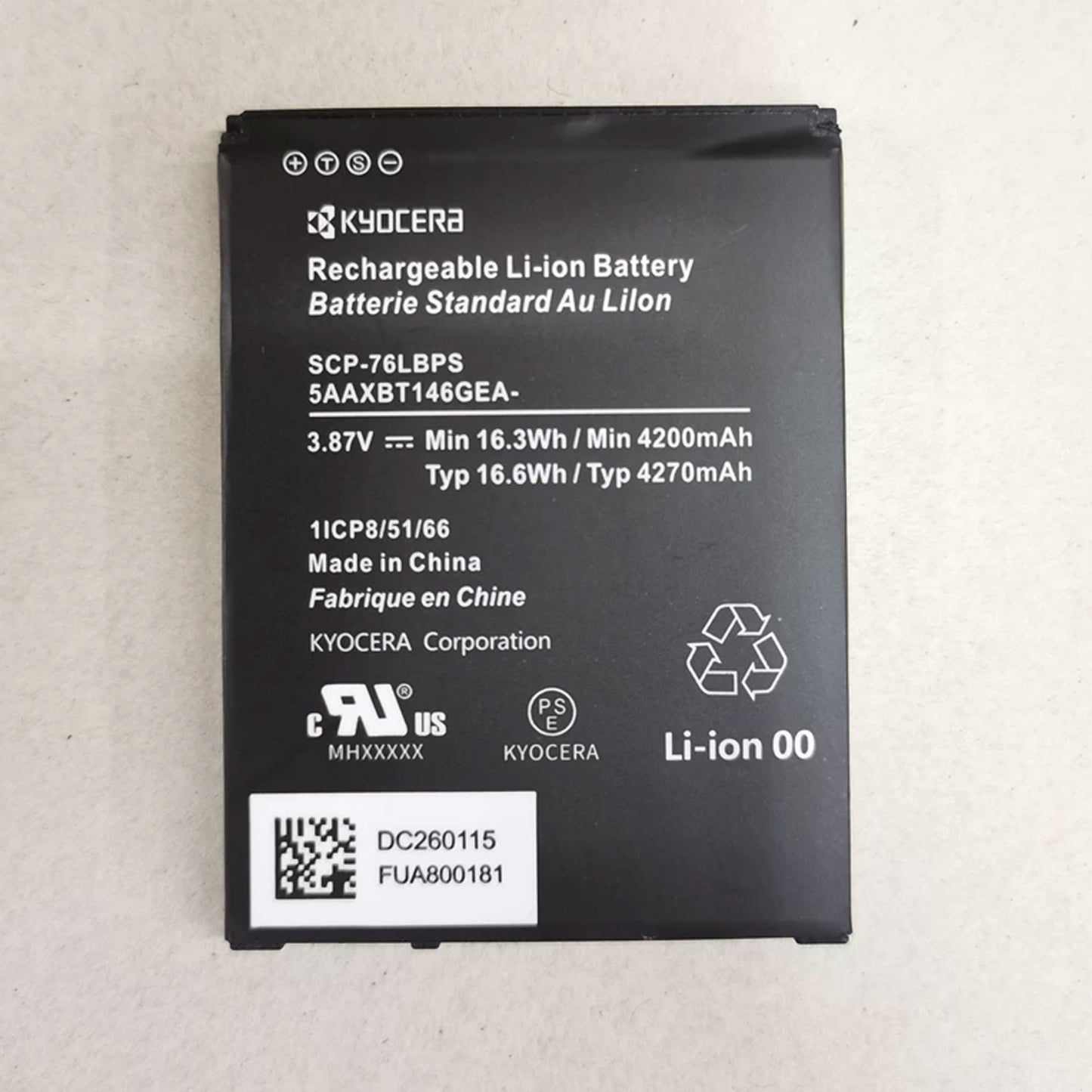 Kyocera SCP-76LBPS Battery for DuraXV Extreme E4810 DuraXE Epic E4830 Phones