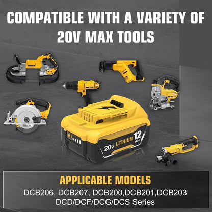 MAX XR Battery Replacement for DeWalt DCB206-2 DCB205-2 Lithium-Ion Power Tools
