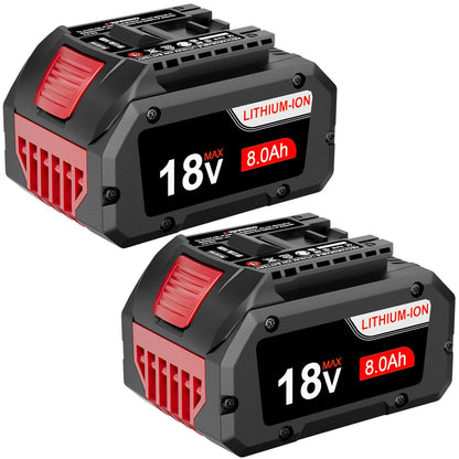 2-Pack Battery Replacement for Bosch BAT609 BAT610G BAT618 GSR18V-LI