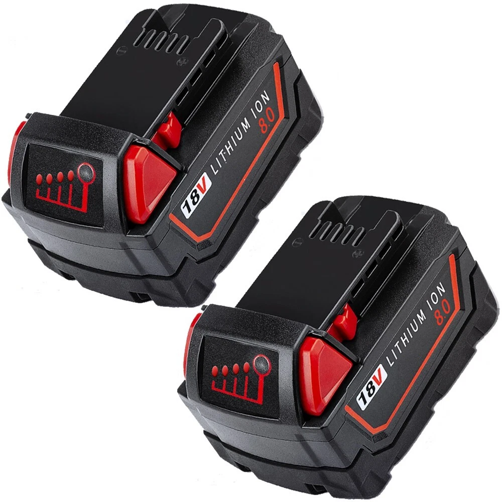 2PCS For Milwaukee For M18 18V Lithium-ion Extended Capacity 8.0AH Battery 48-11-1860