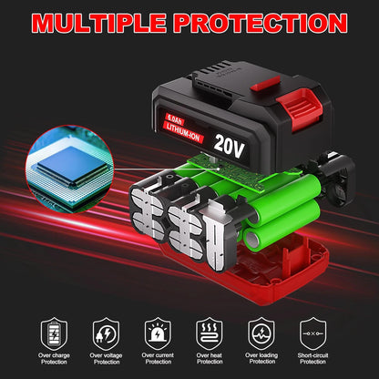 Lithium-Ion Battery Replacement for Bauer 20V Cordless Power Tools