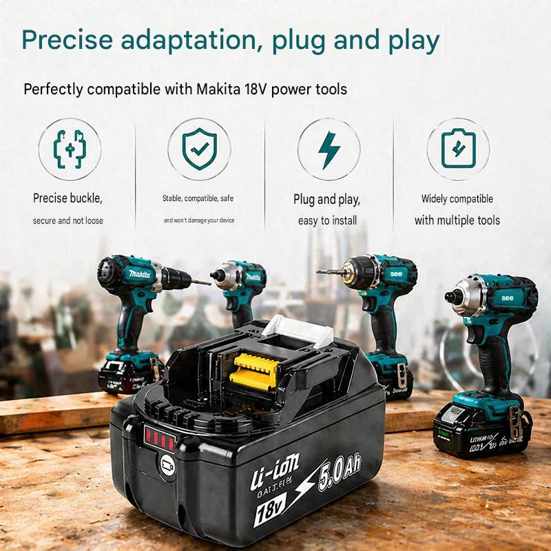 BL1850B 6.0Ah 18V Battery for Makita BL1850B BL1840B BL1830B