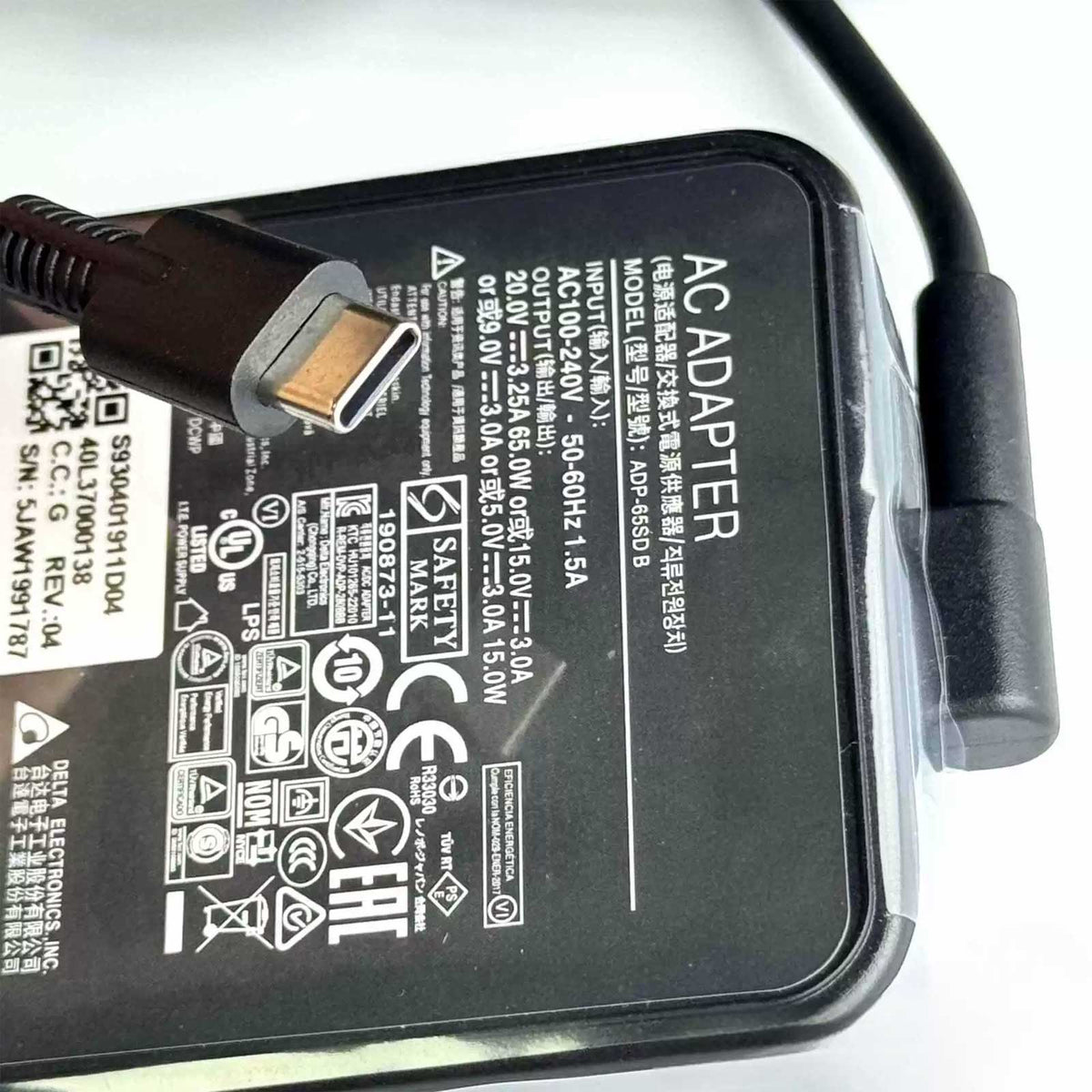 New Original ASUS ROG Zephyrus G14 GA401II-HE046T ADP-65SD B 65W USB-C Charger