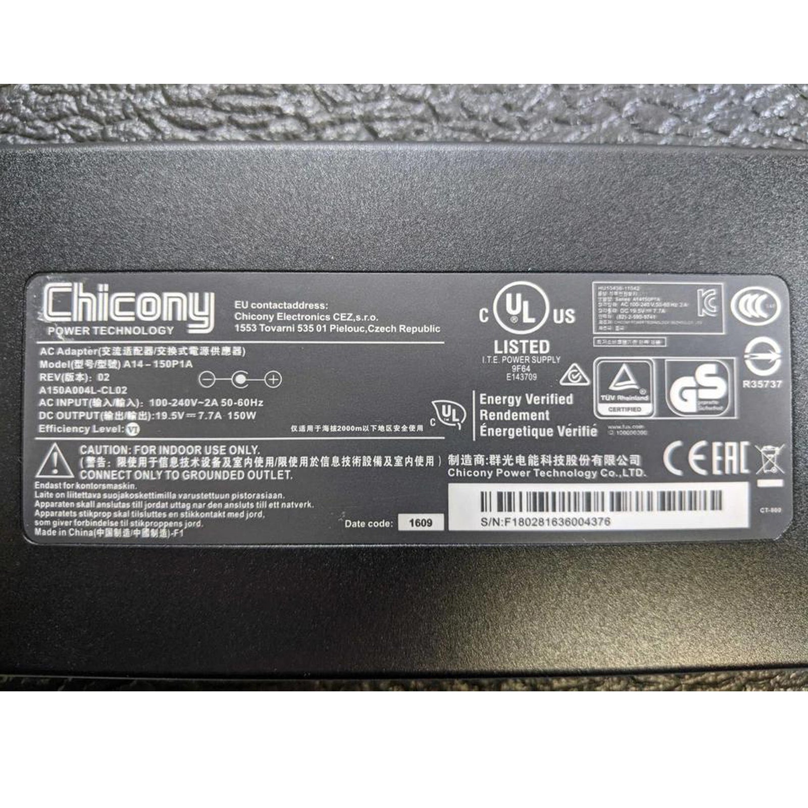 Original Chicony A14-150P1A Laptop Charger for MSI Gaming Laptops