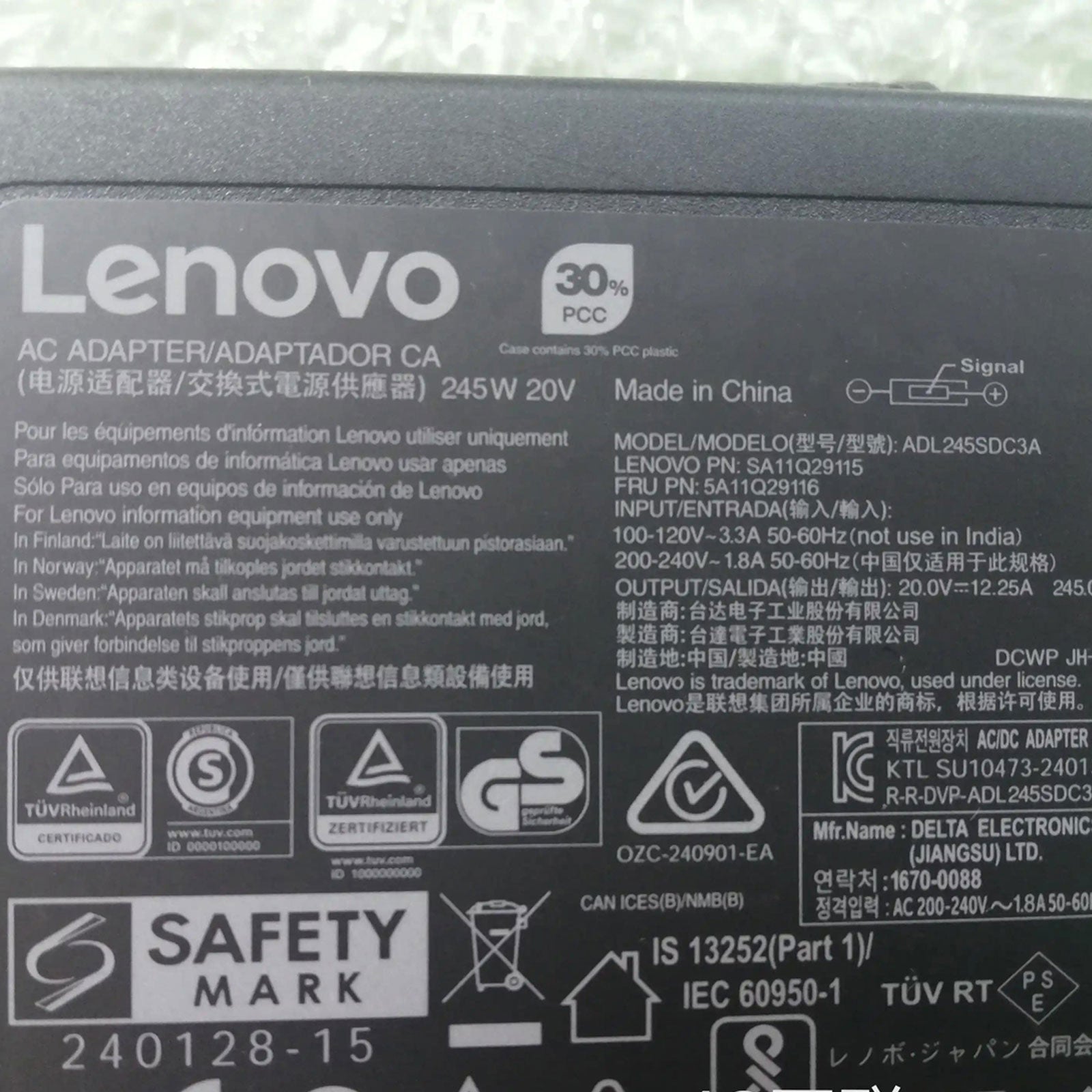 AC Power Adapter Laptop Charger for Lenovo Legion R7000P & Y7000P 