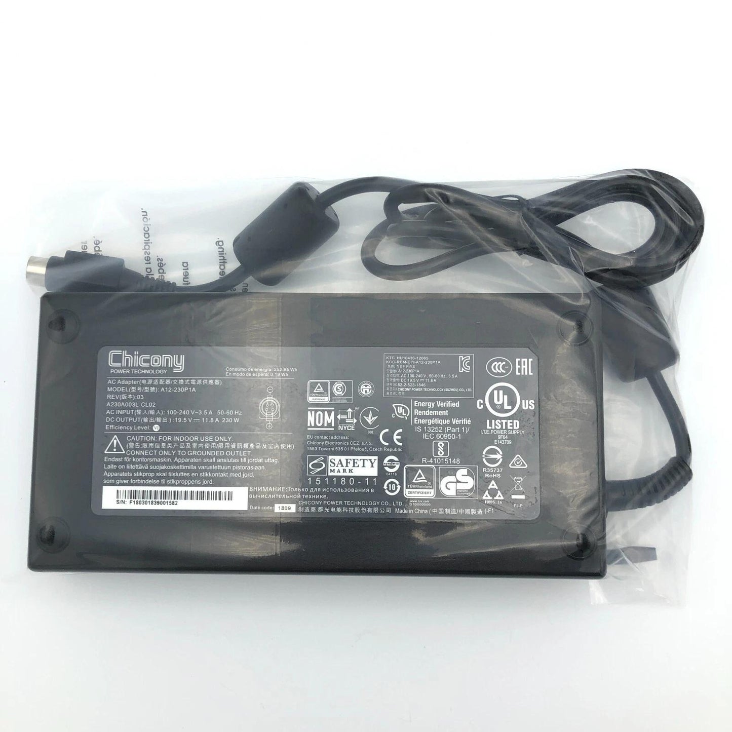 Original Chicony A12-230P1A 230W AC Adapter Charger