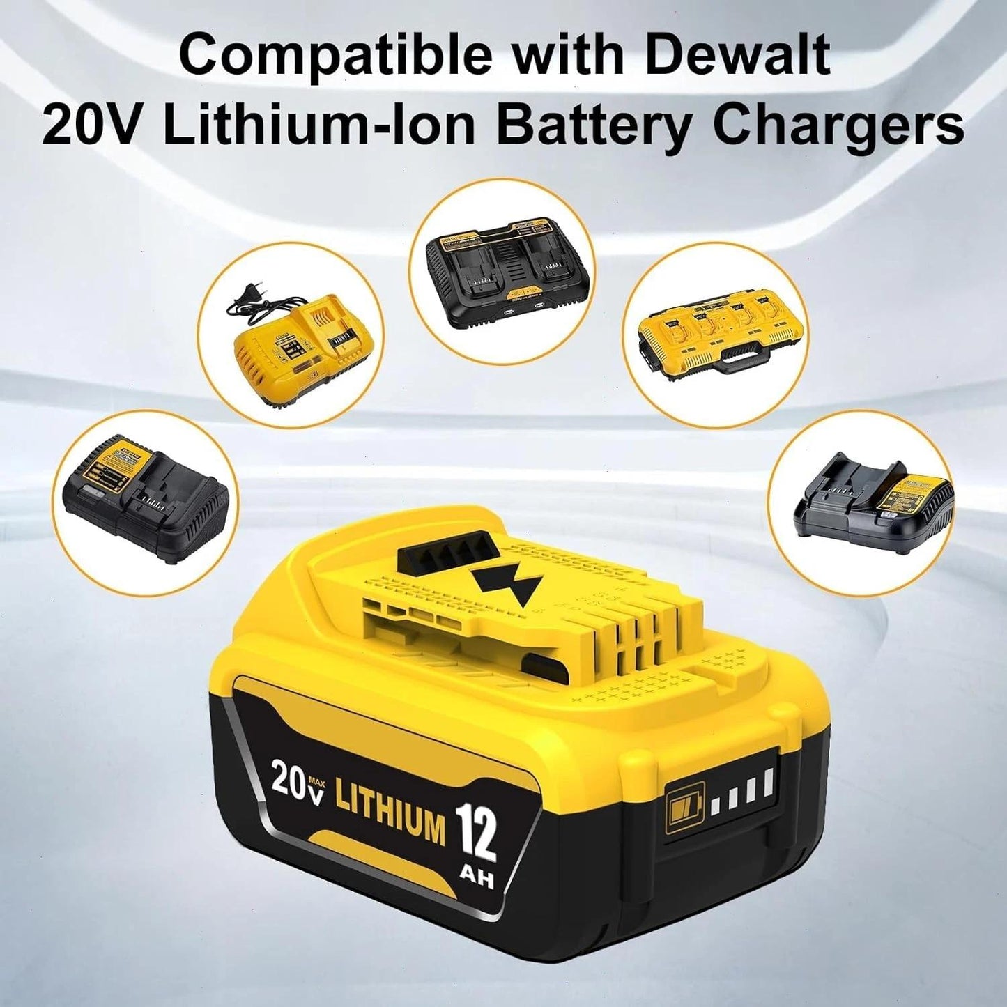 MAX XR Battery Replacement for DeWalt DCB206-2 DCB205-2 Lithium-Ion Power Tools