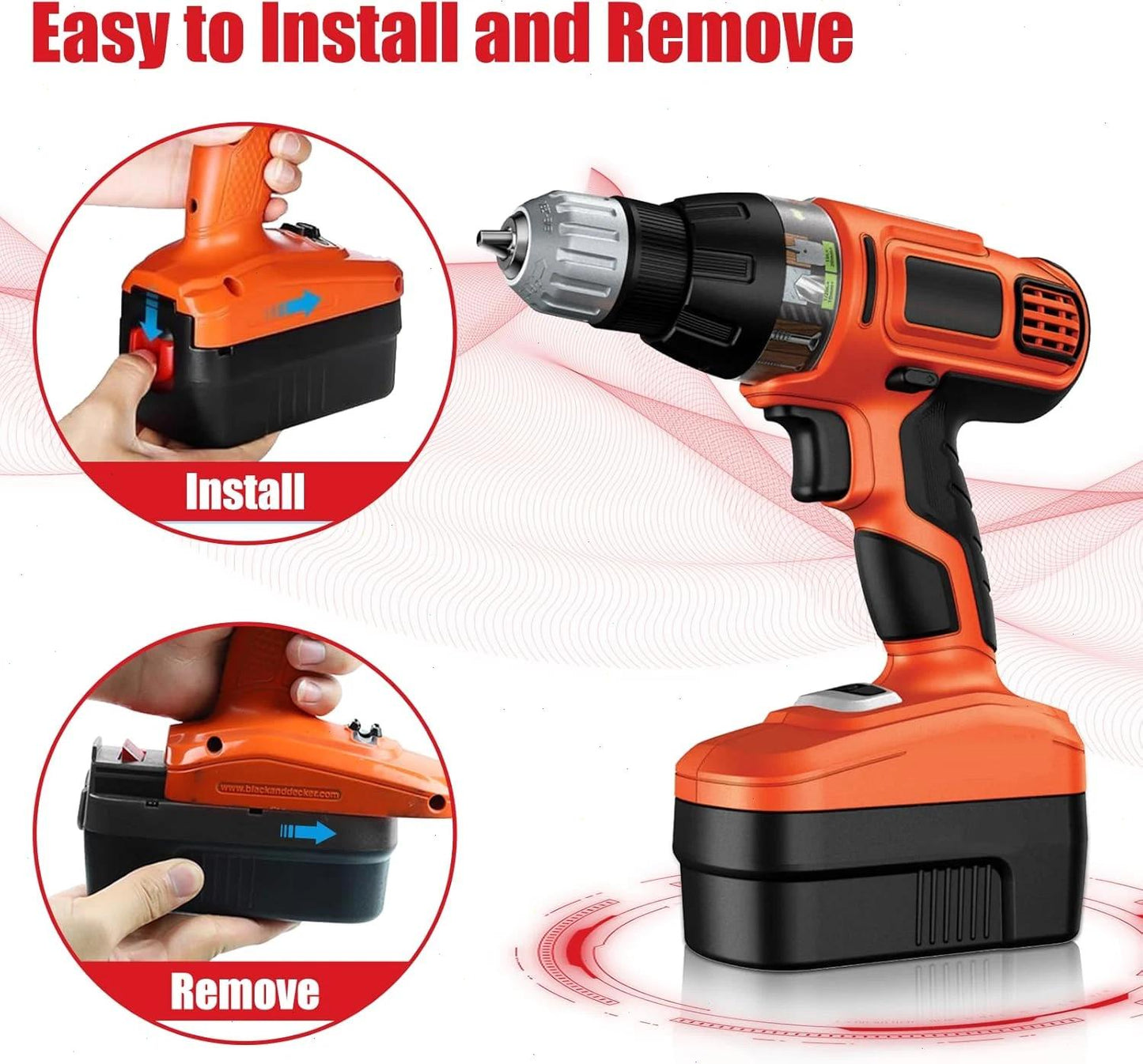 2-Pack  Replacement Batteries for Black & Decker HPB18 HPB18-OPE 244760-00 Cordless Power Tools