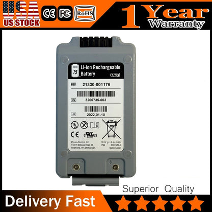 Genuine Replacement Battery 21330-001176 for Physio-Control LifePak15 Defibrillator | 10.8V 6.0Ah 65Wh