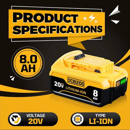 MAX XR Battery Replacement for DeWalt DCB206-2 DCB205-2 Lithium-Ion Power Tools
