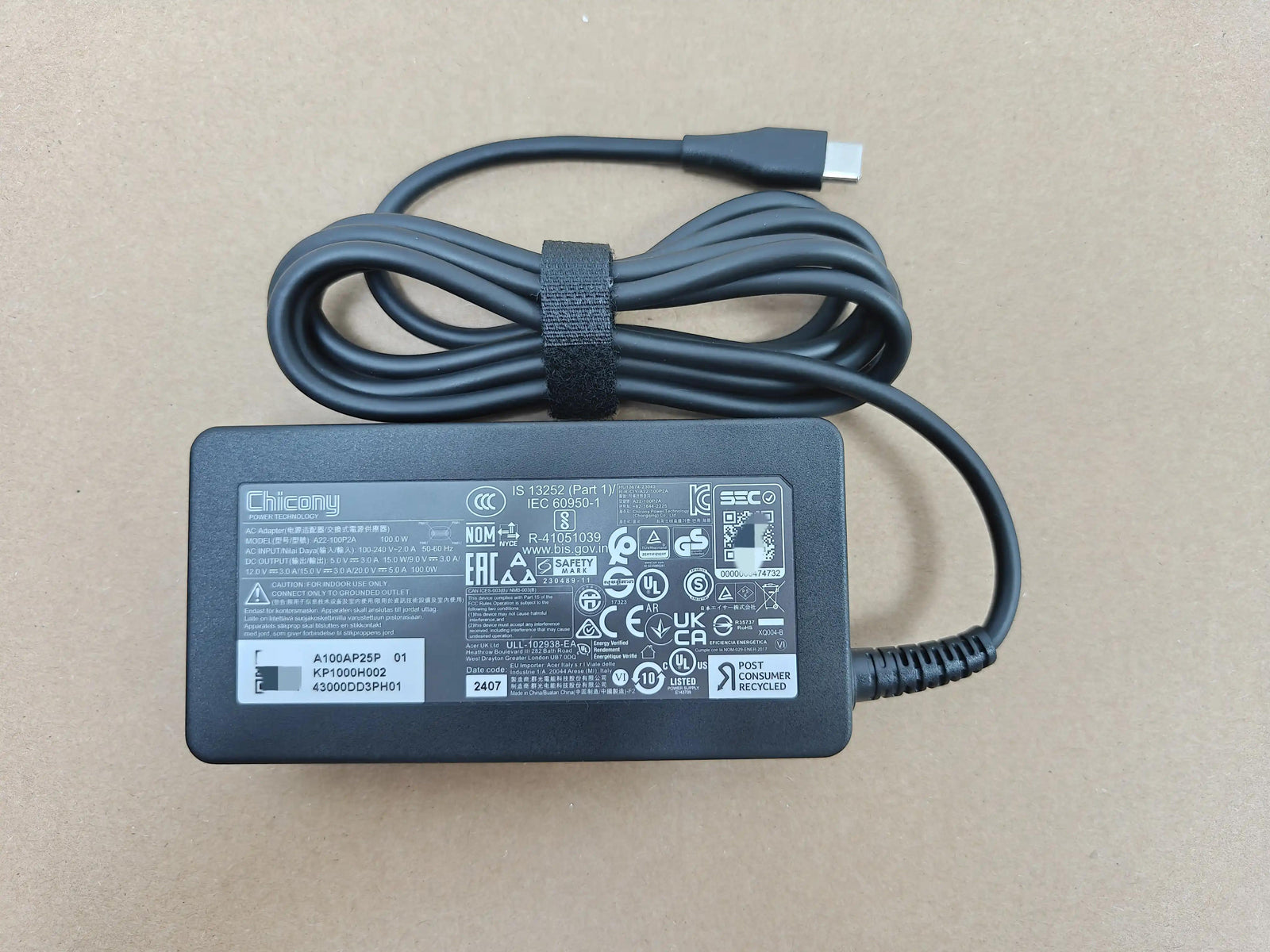 Genuine Chicony A22-100P2A Charger for Acer Swift X SFX16-52G-78PY Laptop