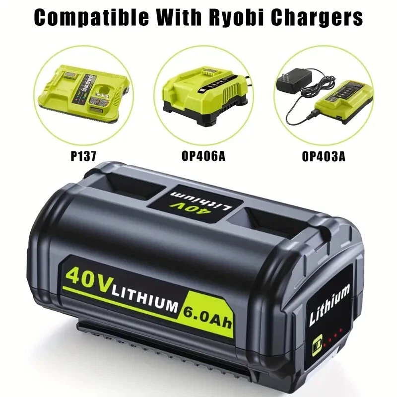 2PCS  Ryobi 40V Battery 6.0Ah Lithium New OP4050 OP40602 
