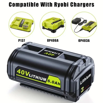 2PCS  Ryobi 40V Battery 6.0Ah Lithium New OP4050 OP40602 