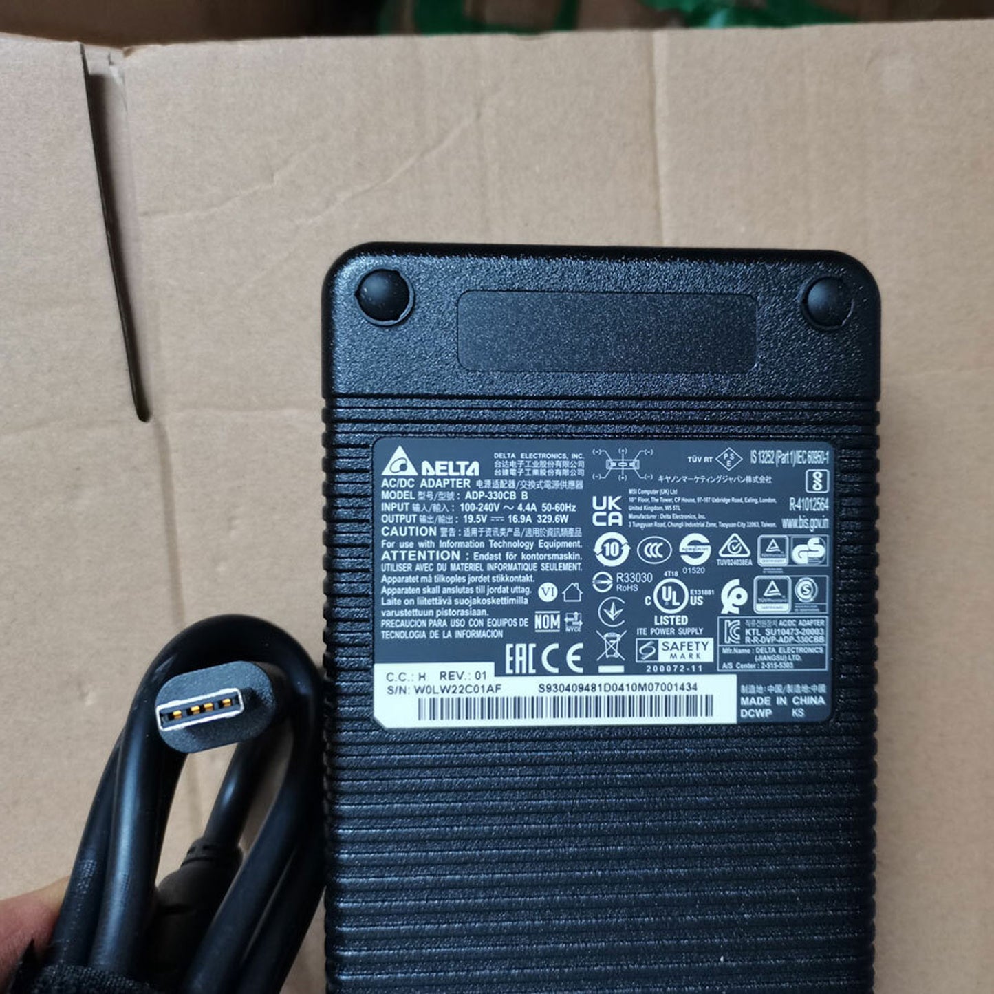 New OEM Delta ADP-330CB B 330W AC Adapter Charger for MSI Vector 16 HX & Vector 17 HX GP68HX GP76HX