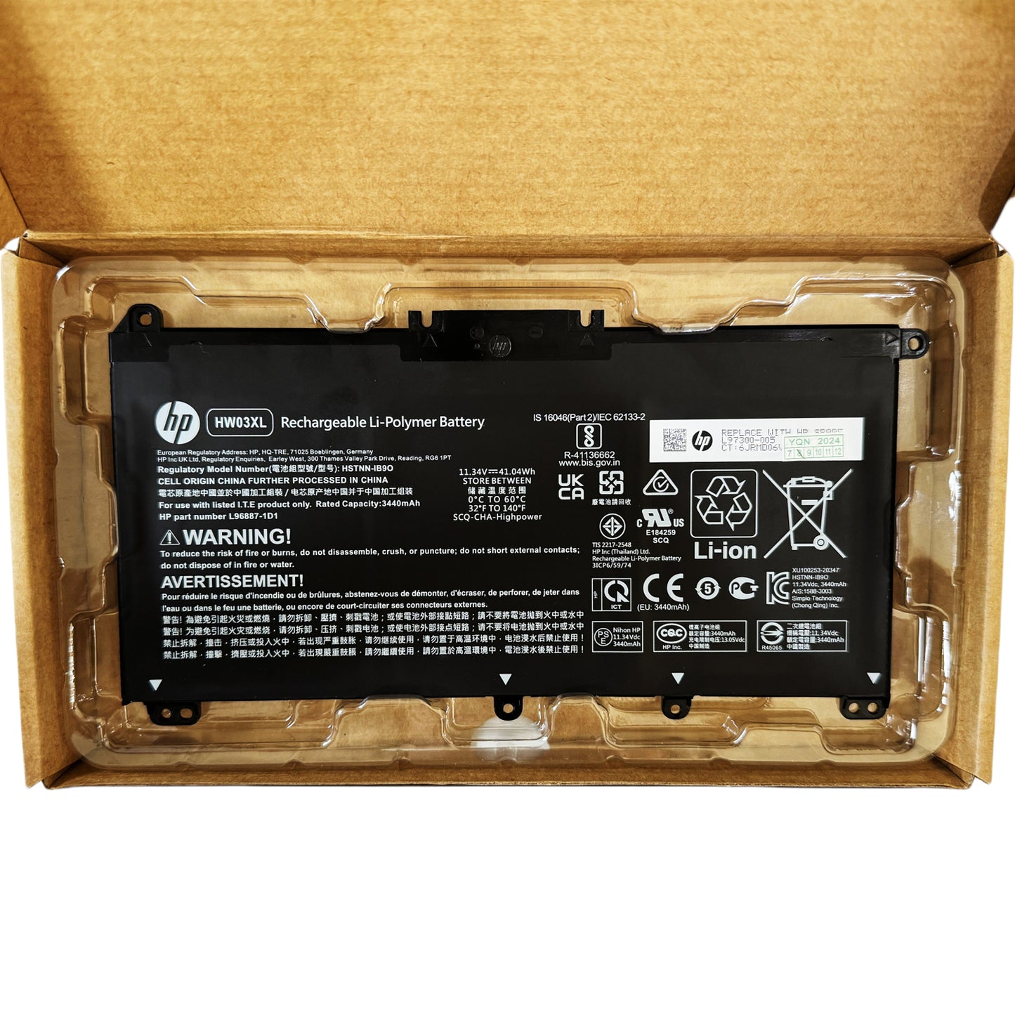 Genuine HW03XL 41.04Wh Laptop Battery for HP Pavilion 15-EG, 15-EH, 17-CN, 17-CP Series