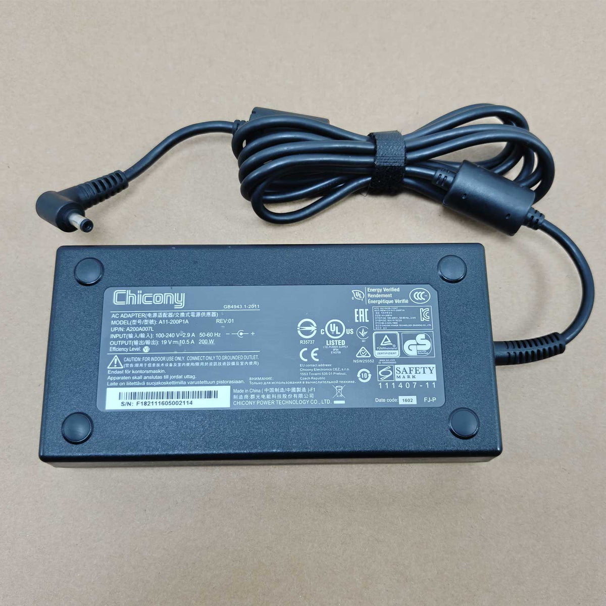 Original Chicony AC Adapter 19V 10.5A 200W - A11-200P1A Laptop Charger 5.5mm OEM