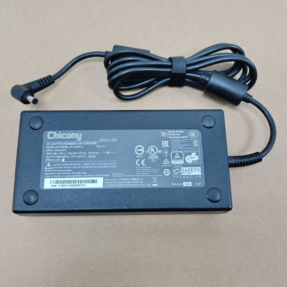 Original Chicony AC Adapter 19V 10.5A 200W - A11-200P1A Laptop Charger 5.5mm OEM