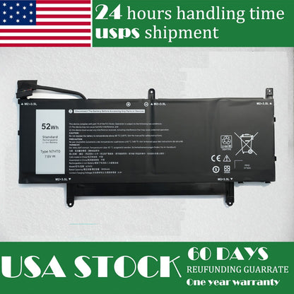 Original Dell Laptop Battery Replacement for Latitude 9510 2-in-1 - 7.6V 52Wh